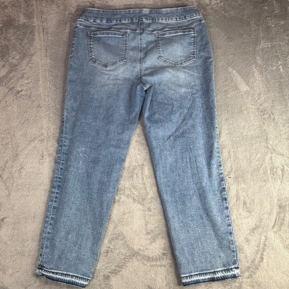 Chico's Pull On Jegging Ankle Women 2.5P 14P‎ Blue Medium Wash Stretch Denim
